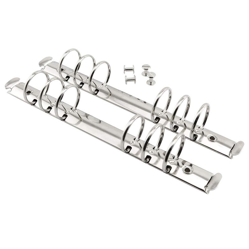 heyous 2pcs A5 Notebook 6-Hole Ring Binder Mechanisms 3cm Diameter Silver Color Metal Clip Ring Binder DIY Fill Paper Storage Folder Accessories - Image 1